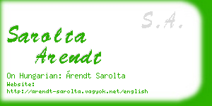 sarolta arendt business card