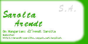 sarolta arendt business card
